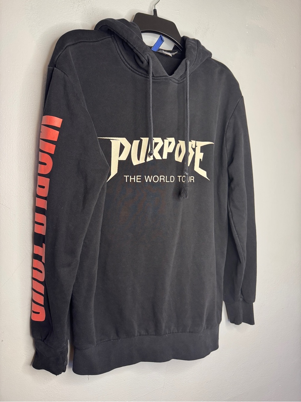 Purpose World Tour Black Hoodie Sweatshirt Justin Bieber Size Small